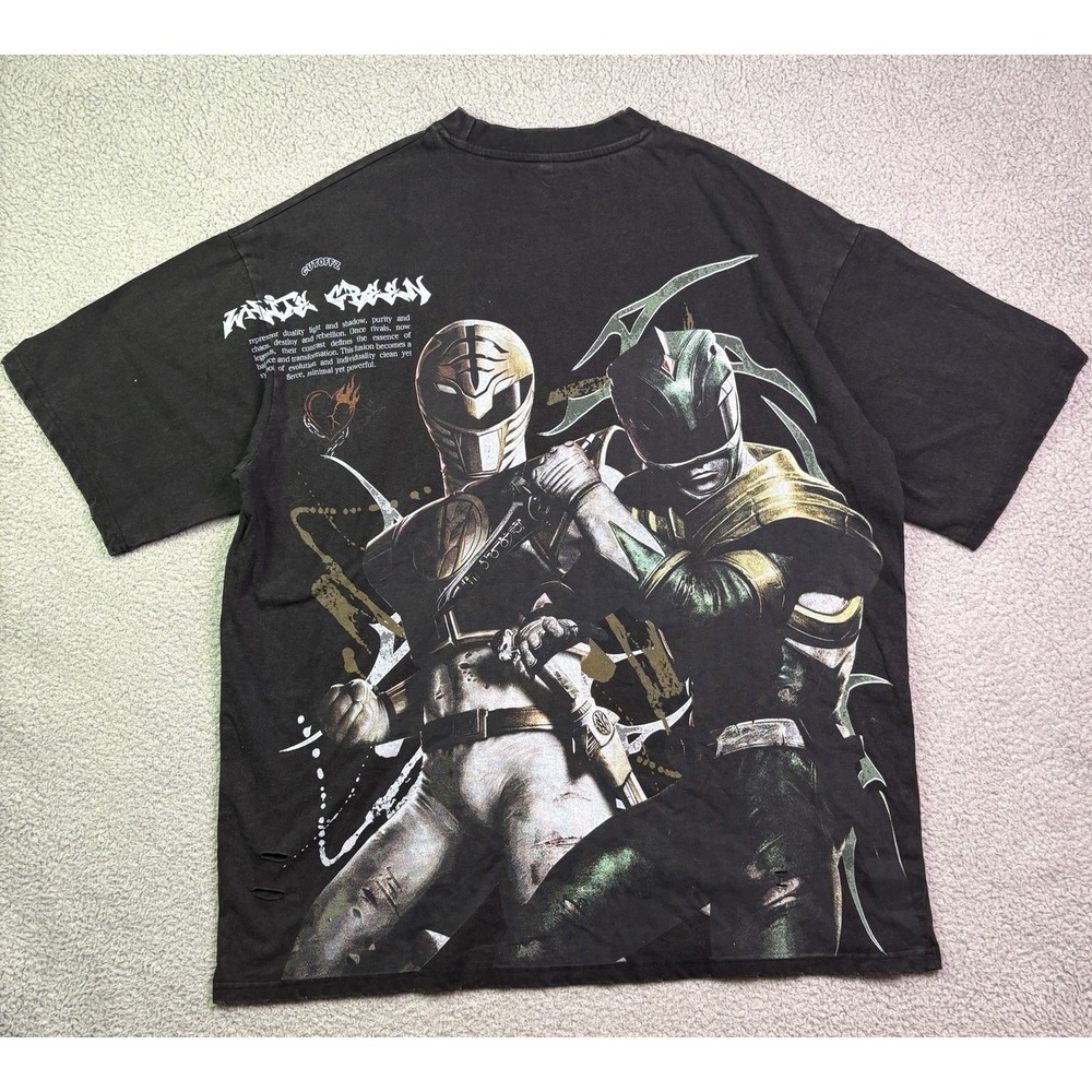 Power Rangers Graphic T Shirt Men XL Oversized Baggy Streetwear Distresstes
